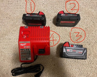 Brand new MILWAUKEE M18 cordless batteries and charger bn