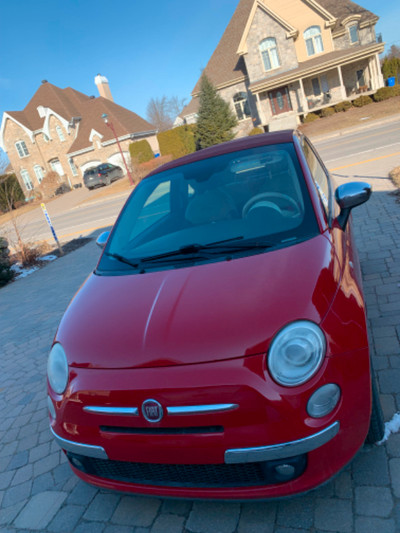 2012 Red Fiat 500 Lounge Convertible