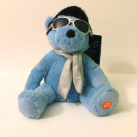 Elvis Presley Bear Plush Animated Sways Sings Blue Christmas