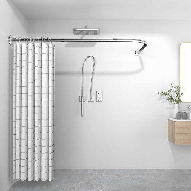 Curved Adjustable L-Shaped Shower Curtain Rod in Home Décor & Accents in Mississauga / Peel Region