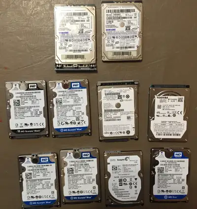 Laptop Hard Drive Bundle – 10× SATA HDDs (80GB–320GB), View more