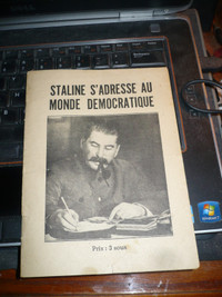 Fascicule  ''Staline s'adresse au monde démocratique'' 16 pages