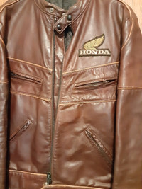 Mens Vintage Honda Motorcycle Leather Jacket
