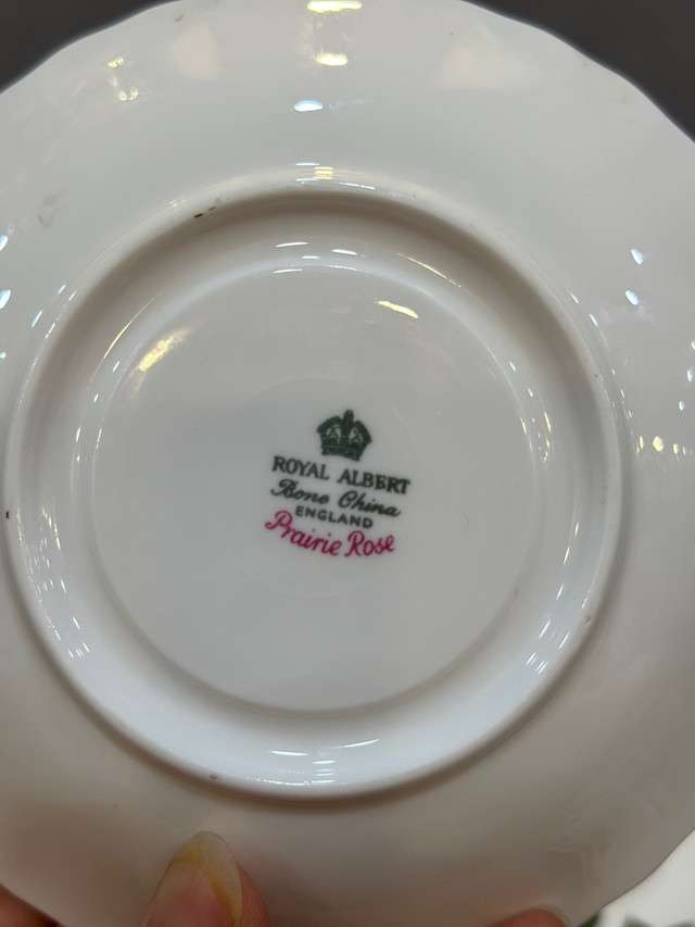 Prairie Rose Royal Albert tea cup and saucer- Made in England $2 in Kitchen & Dining Wares in Hamilton - Image 3