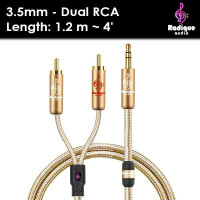 Radique Audio Gold Series 3.5mm - Dual RCA Cable