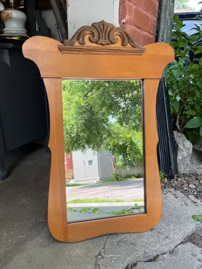 Old Solid Wood Framed Mirror, View more