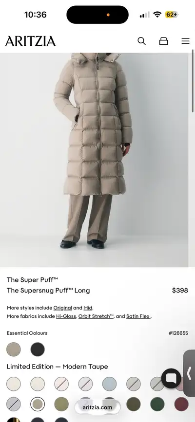 Aritzia Super Puff Jacket xs , View more