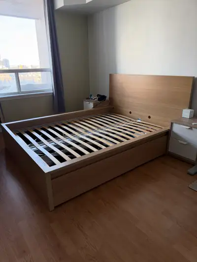 IKEA queen MALM bed frame (4 drawers), View more