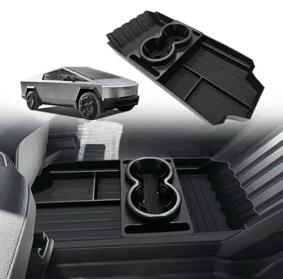 2024-2025 Tesla Cybertruck Front Centre Lower Console Organizer Description: BESTEVMOD Front Lower C...