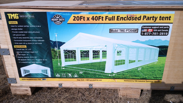 Party or Storage Tent  20 Ft x 40 Ft NEW in Crate in Patio & Garden Furniture in Calgary - Image 3