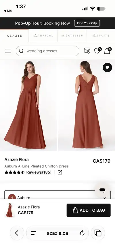 Azazie Auburn Bridesmaid Dress, View more