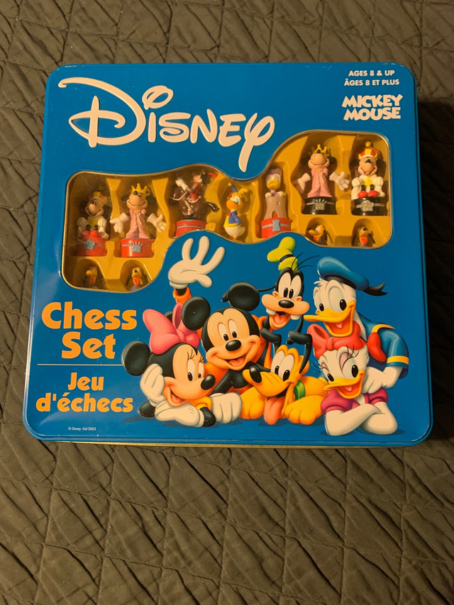 Disney Mickey Mouse Chess Set in Tin Box in Toys & Games in Oshawa / Durham Region