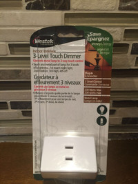 Westek 200W 3-Level Touch Lamp Plug-in Dimmer, White