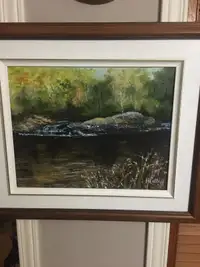 Rocky country stream painting 