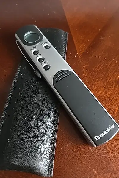 From 1990s. Takes 2xAAA batteries. It works.