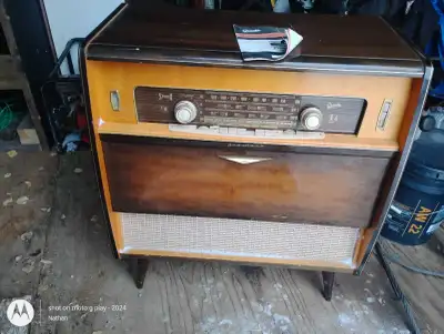 Vintage record player., View more