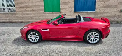 ONE OWNER, METICULOUSLY MAINTAINED, 2015, JAGUAR, F-TYPE, CONVERTIBLE, RED ON BLACK LEATHER, 3.0L 6...