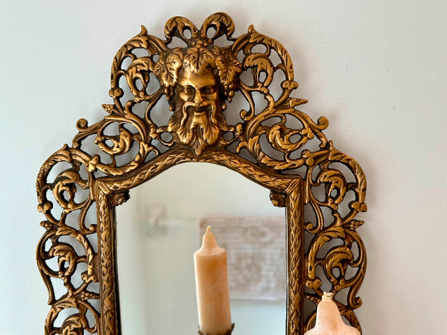 Brass Wall Mirror 3 Arm Candle Sconce in Home Décor & Accents in Kitchener / Waterloo - Image 2