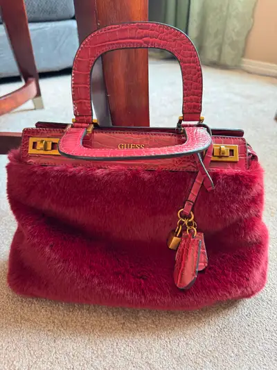 Red fur Guess bag, View more