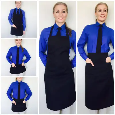 tabliers; unisex pour serveur(euses) noir en 100% polyester, autre couleurs (25),tissus et modele (2...