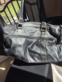 Black Leatherette Duffle Bag