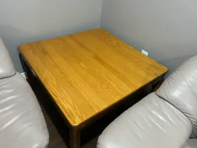 Solid Oak Coffee Table and Two End Tables, View more