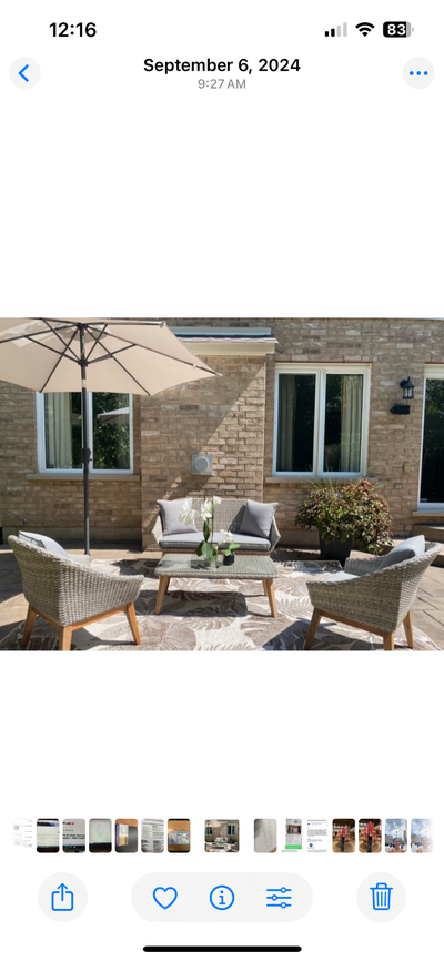 Patio set today only 750, View more