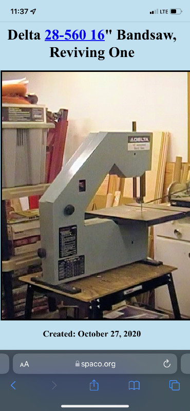 Delta band saw model 28550 for quick sale, used for sale  