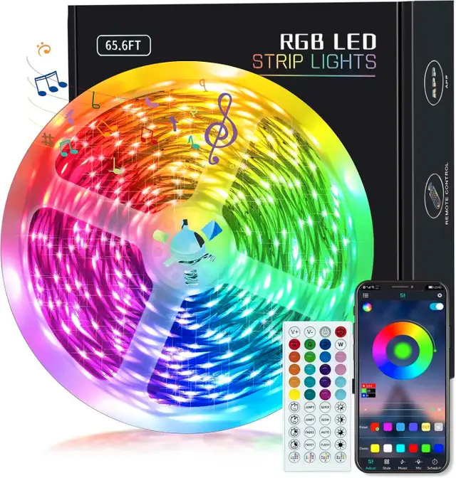 LED Lights 65.6 feet, LED Lights Strip for Bedroom Music Sync62864746340098126