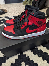 Jordan 1 Mid Banned Bred Used Size 10
