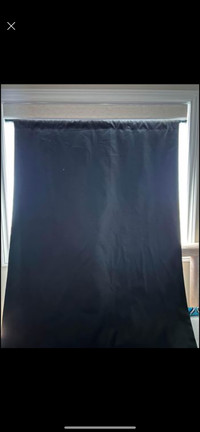 42” WIDE X 84” LONG SOLID BLACK BLACKOUT PANEL CURTAIN / ROD