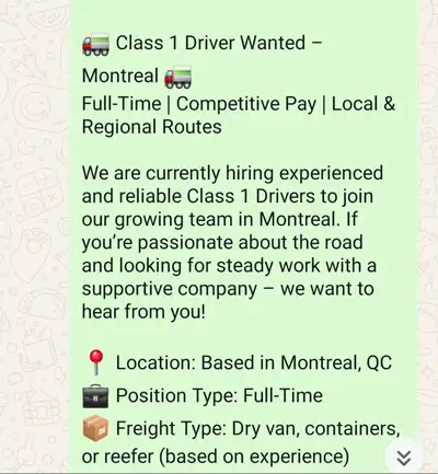Class 1 Driver Wanted, View more