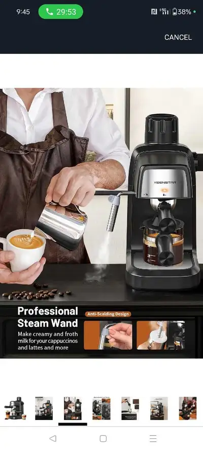 KEENSTAR 3.5Bar Espresso Machine with Milk Frother, 800W , View more