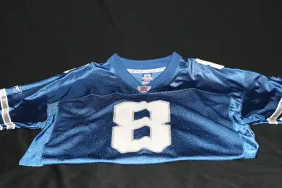REEBOK NFL EQUIPMENT DETROIT LIONS REPLICA FOOTBALL JERSEY SIZE LARGE PLAYER NUMBER 8 MIKE MCMAHON T...