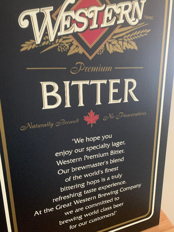 Vintage Western Bitter bar beer sign Mint condition in Arts & Collectibles in Calgary - Image 2