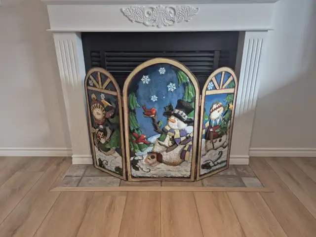 Snowman Winter Fireplace Screen553392629477560321