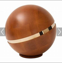 New Planet Shaped Wooden Urn 