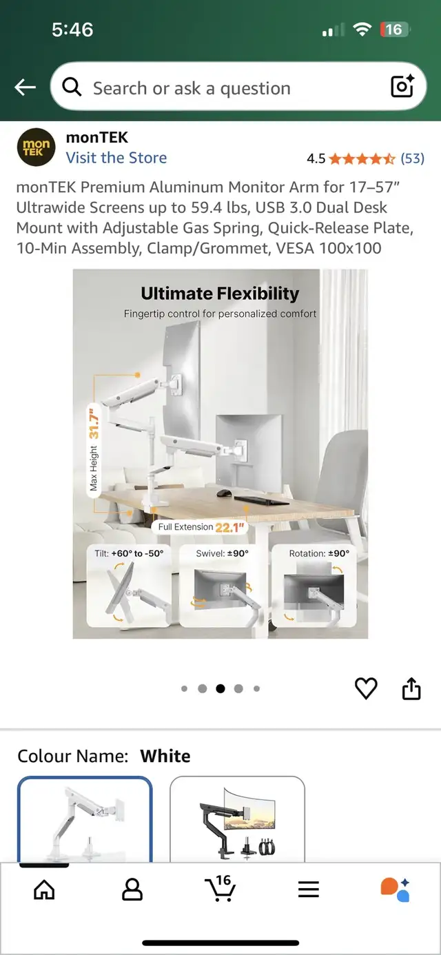 Montek Dual Monitor Arm nee in Monitors in Oshawa / Durham Region - Image 6