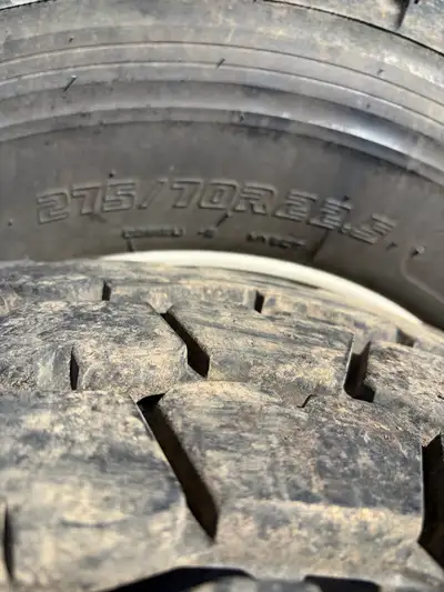 275/70R22.5 transport tires on rims 2 steel rims 2 aluminum rims see pictures for tread 800 for the...