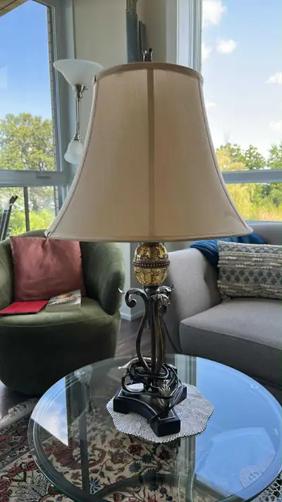 Elegant Vintage Table Lamp with Shade, View more