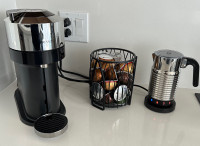 Nespresso Virtuo + Mousseur + 160 capsules + Contenant à capsule