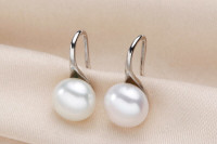 boucles d'oreilles pour femmes vraie perle bijoux naturel argent