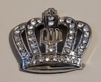Vintage Crown Pin Accented with Crystal Clear Rhinestones