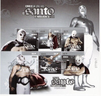 El Santo Mexico wrestling stamp sheet 2008 MINT