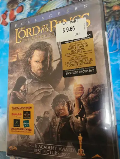 DVD of The Lord of the Rings: The Return of the King, a full screen 2-disc set packed with special f...