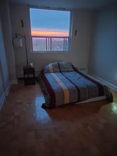 Located downtown kitchener safe quiet bus routes right out front # 4 to be exact .... indoor pool op...