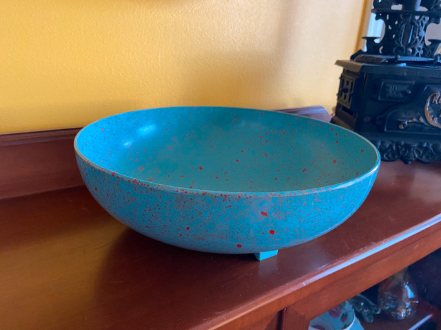 Vintage Large Prolon Speckled Footed Salad/Mixing Bowl-MCM-11"x4 in Arts & Collectibles in Oshawa / Durham Region - Image 2