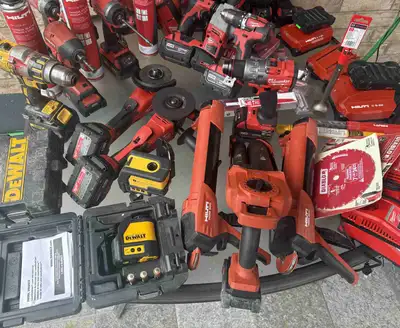 Hilti, Milwaukee, DeWalt Tools, View more