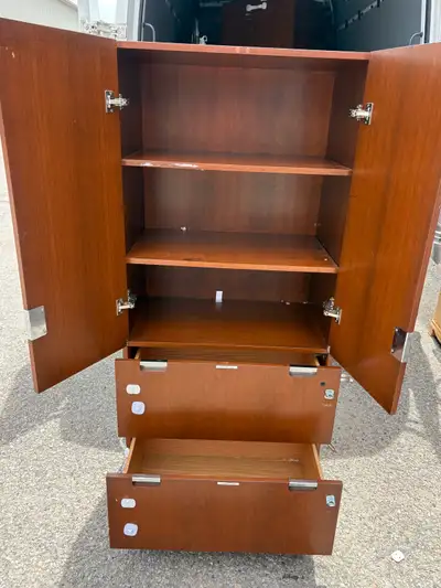 Free delivery used Wooden Cabinet with Shelves and Drawers, View more