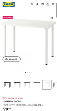 IKEA LINNMON / ADILS WHITE TABLE / DESK